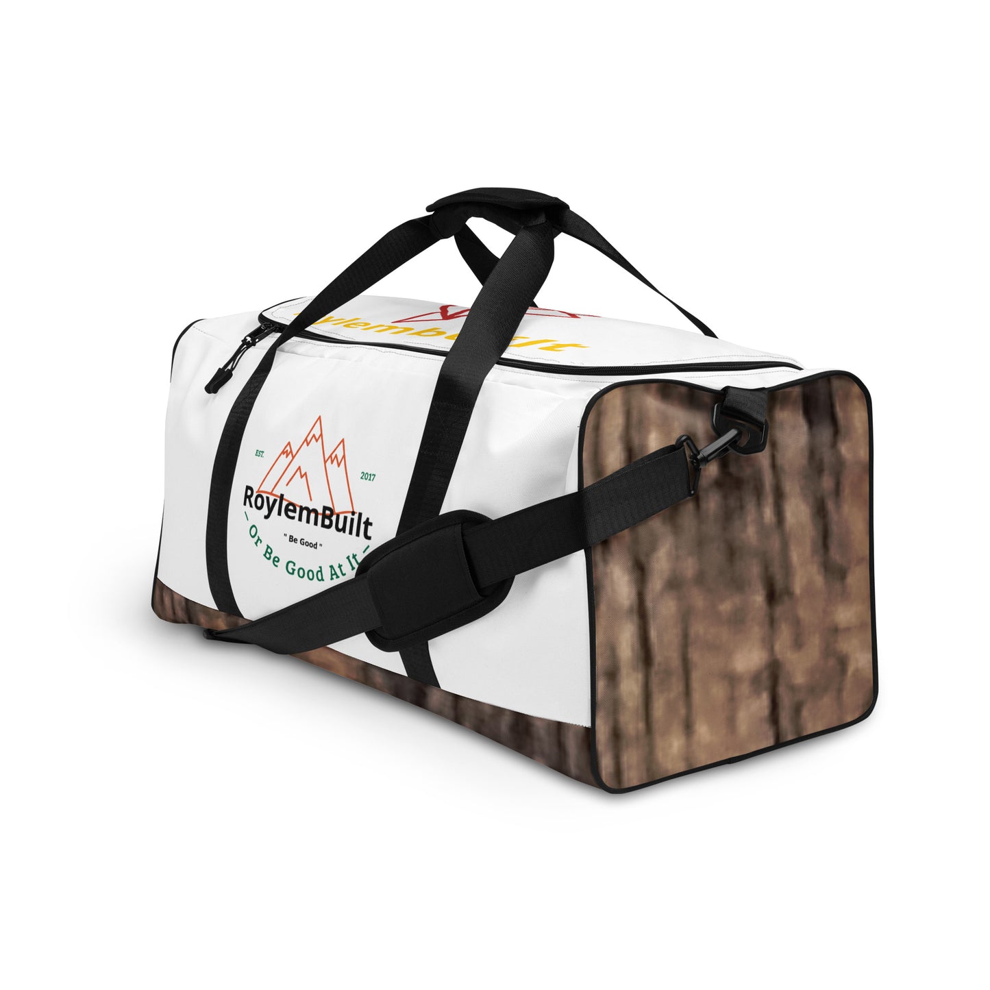 RoylemBuilt Branded Nature-Print Duffle Bag