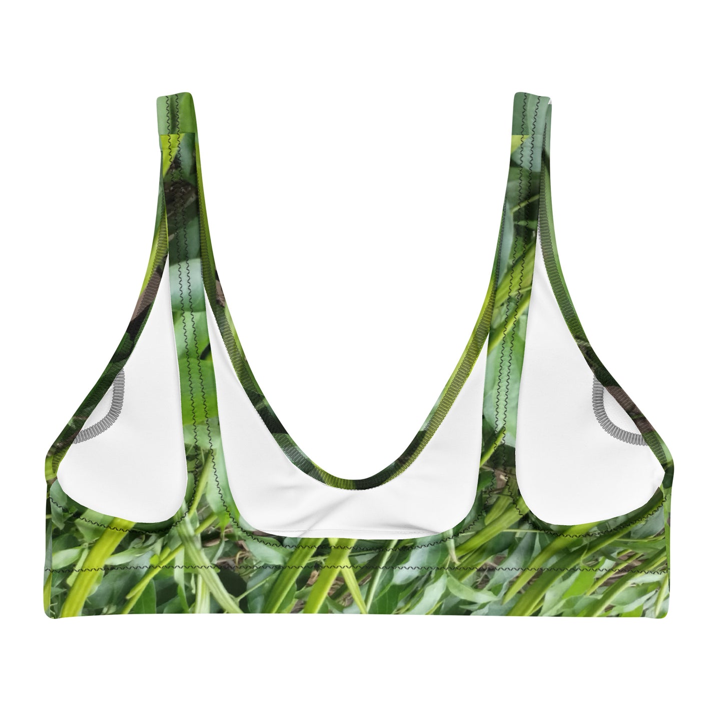 RoylemBuilt Nature-Print Recycled Padded Bikini Top