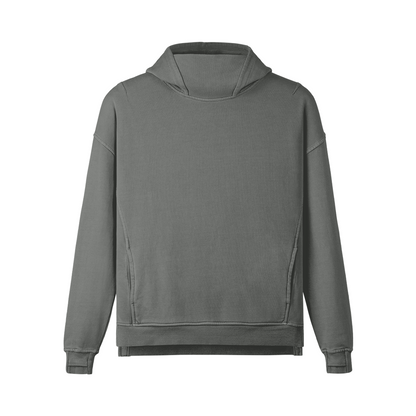 More  380GSM Unisex Washed Slit Hem Turtleneck Hoodie